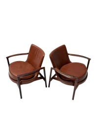Two Mid-Century Modern Lounge Chairs by Ib Kofod-Larsen for Frõscher, 1970s